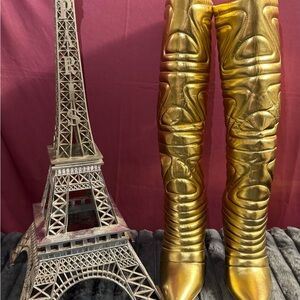 Glaze Gold Heeled Boots